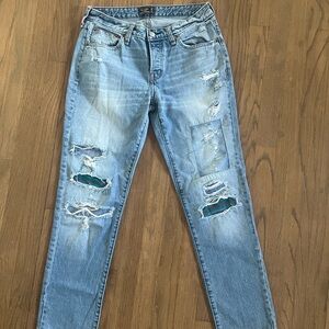 Abercrombie & Fitch Distressed Light Blue Women's Jeans